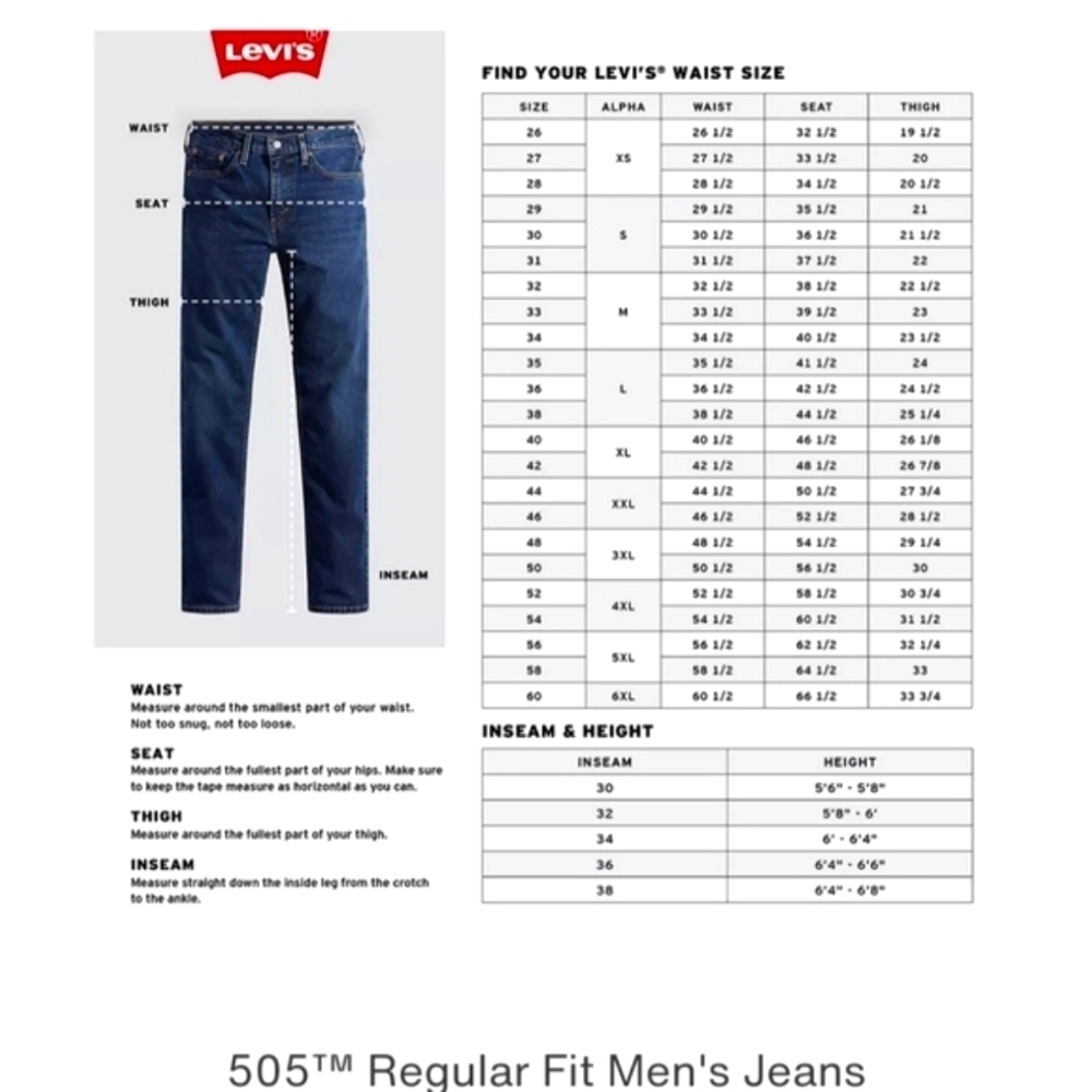 Levi's 505™ Straight-Fit Leg Men's Jeans (NWT) - Picture 10 of 10